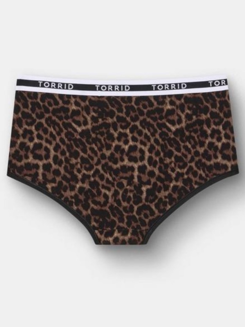 Cotton Mid Rise Brief Torrid Logo Waist On The Prowl Leopard Brown 0/12 NWT